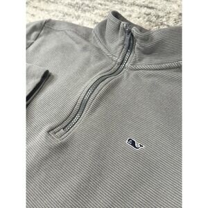 Men's Vineyard Vines 1/4 Quarter Zip Pullover Sweater Gray Size Small Whale Prep